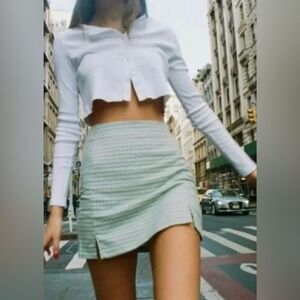Green Plaid Brandy Melville Cara Skirt